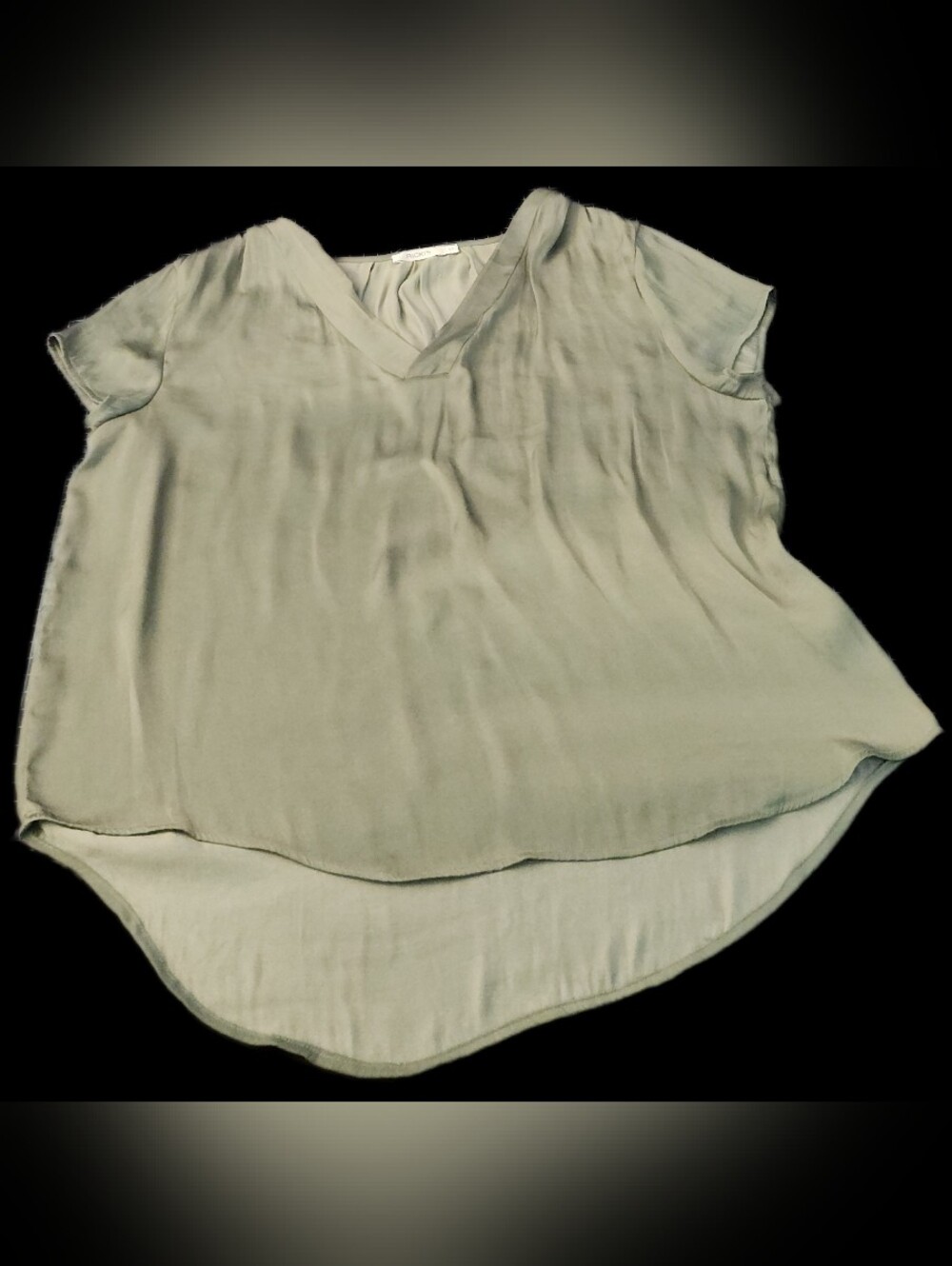 #C136 Women's V-Neck Short Sleeve Blouse - Sage Green